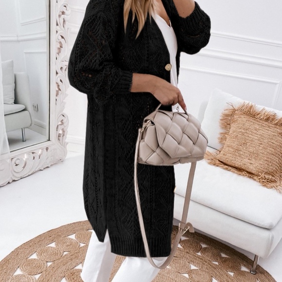 Black Knit Cardigan - Picture 4 of 9